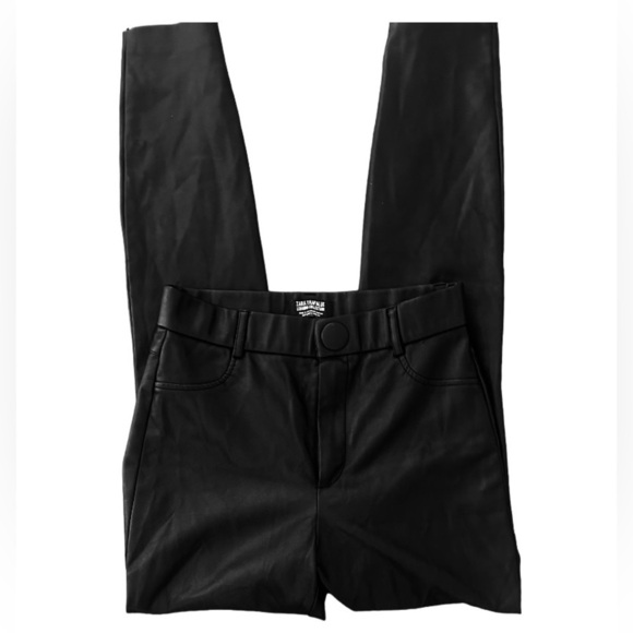 Zara Trafaluc Collection High Rise Vegan Faux Leather Pants, Black, Size S - Picture 13 of 15